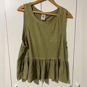 We The Free Olive Green Peplum Tank Top Size L